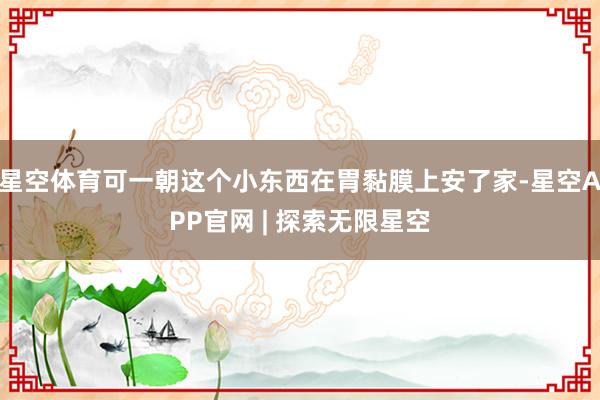 星空体育可一朝这个小东西在胃黏膜上安了家-星空APP官网 | 探索无限星空