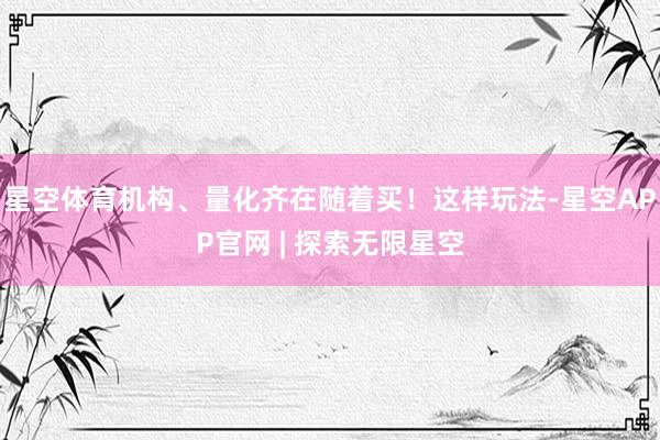 星空体育机构、量化齐在随着买！这样玩法-星空APP官网 | 探索无限星空