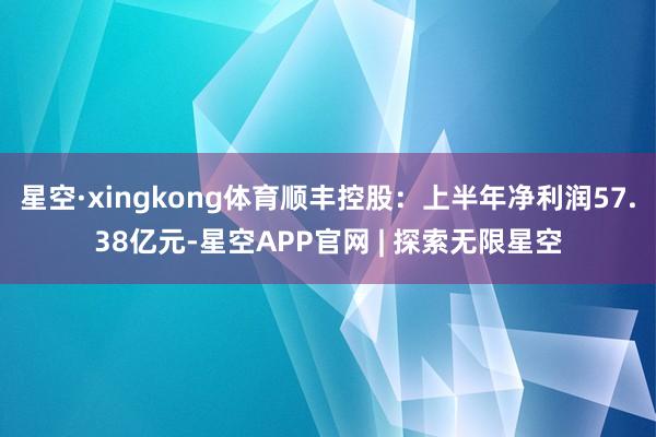 星空·xingkong体育顺丰控股：上半年净利润57.38亿元-星空APP官网 | 探索无限星空