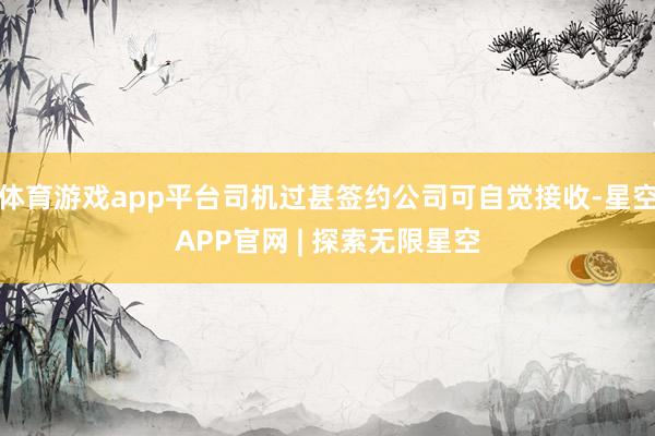 体育游戏app平台司机过甚签约公司可自觉接收-星空APP官网 | 探索无限星空