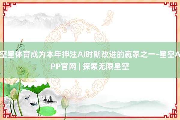 空星体育成为本年押注AI时期改进的赢家之一-星空APP官网 | 探索无限星空