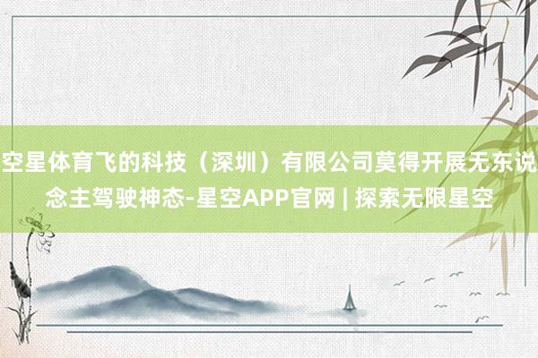 空星体育飞的科技（深圳）有限公司莫得开展无东说念主驾驶神态-星空APP官网 | 探索无限星空
