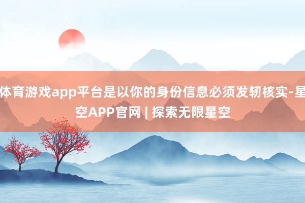 体育游戏app平台是以你的身份信息必须发轫核实-星空APP官网 | 探索无限星空