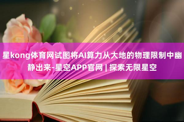 星kong体育网试图将AI算力从大地的物理限制中幽静出来-星空APP官网 | 探索无限星空